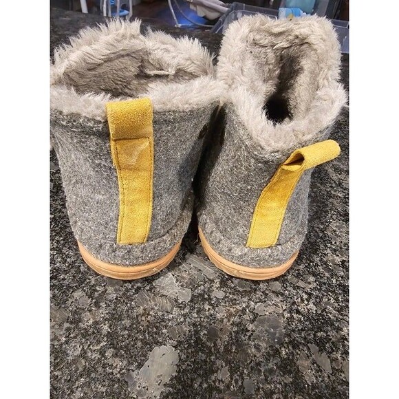 Dearfoams Bootie Slippers Mens Large Heather Gray Brixen Slip On - Picture 4 of 7